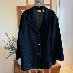 Chico's Travelers LIKE NEW Black Quilted Diamond Jacket sz XL (Size 3 Chico's)